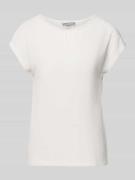 More & More T-Shirt mit Rundhalsausschnitt und Zierperlen in Offwhite,...