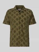 Fynch-Hatton Slim Fit Poloshirt mit Strukturmuster in Oliv, Größe 3XL