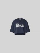 Lala Berlin Cropped T-Shirt mit Logo-Print in Marine, Größe L