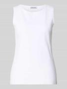 More & More Top mit Rundhalsausschnitt in Weiss, Größe 36
