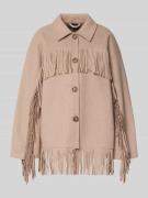 Gina Tricot Relaxed Fit Jacke mit Umlegekragen in Beige, Größe L