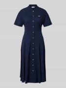 Lacoste Tailliertes Freizeitkleid aus reiner Baumwolle in Marine, Größ...