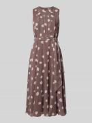 Christian Berg Cocktail Midikleid mit gelegten Falten in Schlamm, Größ...