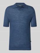 MAERZ Muenchen Slim Fit Poloshirt aus Schurwolle mit Strukturmuster in...