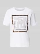 comma T-Shirt mit Motiv-Print in Weiss, Größe 34