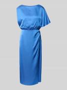 comma Schimmerndes Midikleid im One-Shoulder-Look in Royal, Größe 38