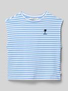 Garcia T-Shirt mit Logo- und Motiv-Print in Blau, Größe 140