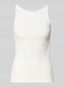 OPUS Trägertop in Ripp-Optik Modell 'Izli' in Offwhite, Größe 36
