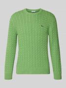 Lacoste Regular Fit Strickpullover aus Baumwoll-Mix in Gruen, Größe L