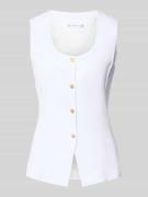 Tommy Hilfiger Slim Fit Weste aus Leinen-Mix in Weiss, Größe 34