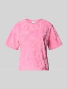 ICHI T-Shirt im Allover-Look Modell 'NABI' in Rose, Größe L