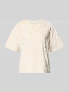 ICHI T-Shirt im Allover-Look Modell 'NABI' in Offwhite, Größe L