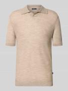 MAERZ Muenchen Slim Fit Poloshirt aus Schurwolle mit Strukturmuster in...