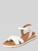 Tamaris Sandalen in Lederoptik mit Korkabsatz in Weiss, Größe 37