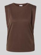 Jake*s Collection Top aus Modal-Mix mit Rundhalsausschnitt in Dunkelbr...