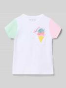Guess Regular Fit T-Shirt mit Logo-Print in Weiss, Größe 104