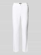 Marc Cain Slim Fit Jeans mit Fransen und Eingrifftaschen in Weiss, Grö...
