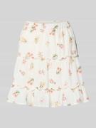 Pieces A-Linien Mini-Rock aus reiner Baumwolle Modell 'EMMA' in Weiss,...