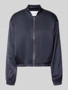 comma Blouson mit Stehkragen und Reißverschluss in Marine, Größe 34