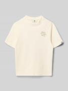 Garcia Regular Fit T-Shirt mit Statement-Print in Ecru, Größe 152