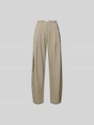 Iro Wide Fit Stoffhose mit Bundfalten in Khaki, Größe 34