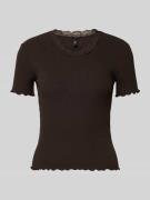 Only Slim Fit T-Shirt aus Baumwoll-Mix Modell 'VINI' in Schoko, Größe ...