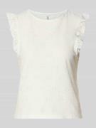 Only Slim Fit Top mit Allover-Muster Modell 'MILLA' in Offwhite, Größe...