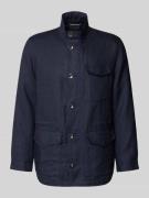 bugatti Leinenjacke mit Stehkragen und Pattentaschen in Marine, Größe ...