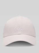 BOSS Basecap aus reinem Leinen mit Label-Stitching in Rose, Größe 1