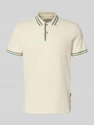 Blend Slim Fit Poloshirt mit Strukturmuster Modell 'FABLE' in Offwhite...