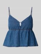 Tommy Jeans Denim Blusentop aus reiner Baumwolle in Blau, Größe L