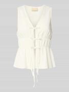 JJXX Top aus Viskose-Leinen-Mix Modell 'ALMIRA' in Offwhite, Größe L