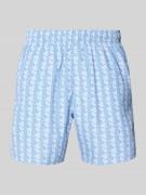 Lacoste Badehose mit Logo-Muster in Hellblau, Größe L