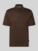 bugatti Regular Fit Poloshirt mit Knopfleiste in Dunkelbraun, Größe L