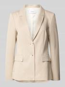 comma Slim Fit Blazer aus Viskose-Mix mit Pattentaschen in Sand, Größe...