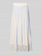 comma Strickrock aus Baumwoll-Mix mit elastischem Bund in Offwhite, Gr...