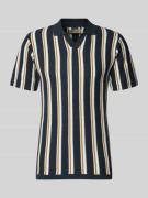 Blend Slim Fit Poloshirt mit V-Ausschnitt Modell 'AMOS' in Marine, Grö...