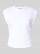 Only Slim Fit T-Shirt aus Baumwoll-Mix Modell 'MIRA' in Weiss, Größe L