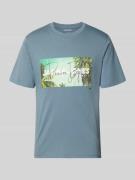 Jack & Jones T-Shirt mit Label-Print Modell 'INDIANA' in Jeansblau, Gr...