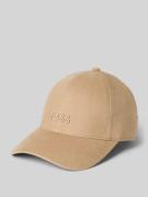 BOSS Basecap aus reinem Leinen mit Label-Stitching in Beige, Größe 1