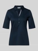 ETERNA Bluse mit 1/2-Arm und kurzer Knopfleiste in Marine, Größe 34
