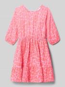 DANAMADE Kleid im Stufen-Look mit Rundhalsausschnitt in Neon Pink, Grö...