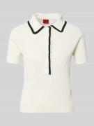 HUGO Regular Fit Strick-Shirt aus reiner Baumwolle Modell 'SLYSA' in O...