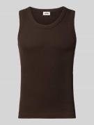 Drykorn Tanktop in Ripp-Optik Modell 'Nathan' in Dunkelbraun, Größe L