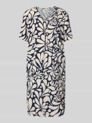 FREE/QUENT Knielanges Kleid mit V-Ausschnitt Modell 'Floy' in Marine, ...