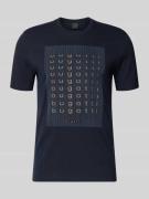 bugatti Regular Fit T-Shirt mit Logo-Print in Marine, Größe L