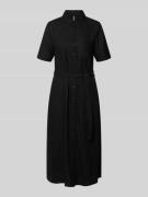 Pieces Figurumspielendes Freizeitkleid aus Viskose-Leinen-Mix Modell '...
