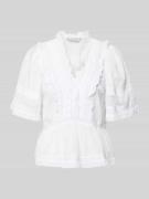 Neo Noir Blusenshirt mit Häkelspitze Modell 'Evienne' in Weiss, Größe ...