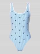 TOMMY HILFIGER Badeanzug mit Logo-Stitching in Blau, Größe L