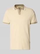 Blend Regular Fit Poloshirt mit Label-Stitching Modell 'EVO' in Beige,...